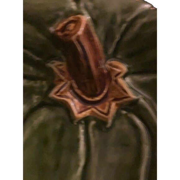 Vintage Olfaire Green Pepper Dish Bowl #867 Portugal 8' long x 7 1/4W x 2 1/4 H - Picture 2 of 6